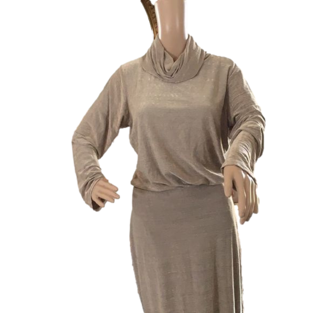 ACW Vintage Matching Set: Slinky Maxi Skirt & Cowl Neck Top Size M